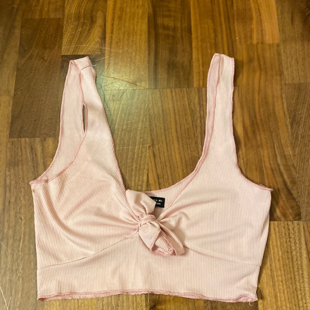 Shein pink sleeveless tank cropped top